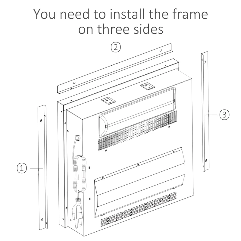 HOMCOM Recessed Electric Fireplace, 23" Insert Heater with Remote Control, 1400W, Cozy Indoor Heating Solution