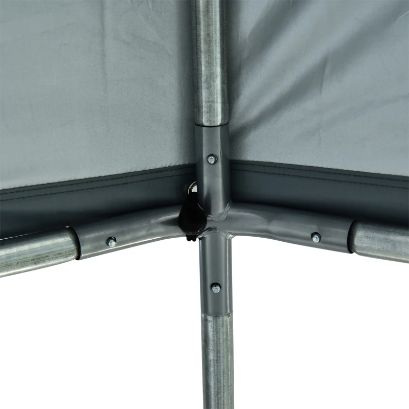 PawHut Large Chicken Coop Metal Chicken Run for Chickens with Waterproof and Anti-U Cover, Spire Shaped Walk in Fence Cage Hen House for Outdoor and Yard Farm Use, 1.26" Dia, 9.8' x 13.1' x 6.4'