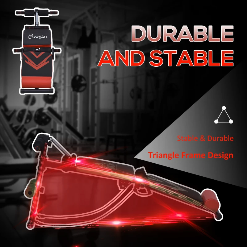 Soozier Sit Up Bench, Multifunctional Utility Fitness Equipment, Foldable Abdominal Training Workout with Elastic Rope, for Home Gym