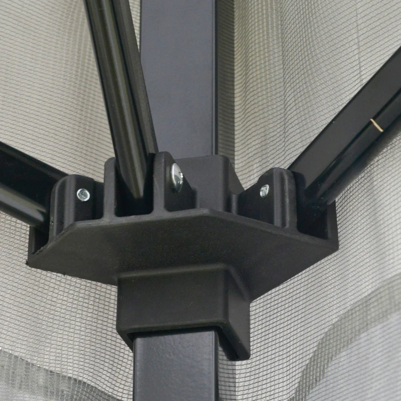 Outsunny 12' x 12' Foldable Pop-up Party Tent Instant Canopy Sun Shade Gazebo Shelter Steel Frame Oxford w/ Roller Bag, Grey