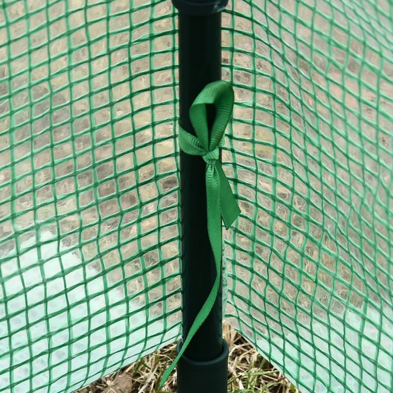 Outsunny 47" x 24" x 24" Portable Mini Tunnel Greenhouse Garden Planting Hot House Outdoor Flower Warm House Box w/ 2 Windows Steel Frame PE Cover, Green