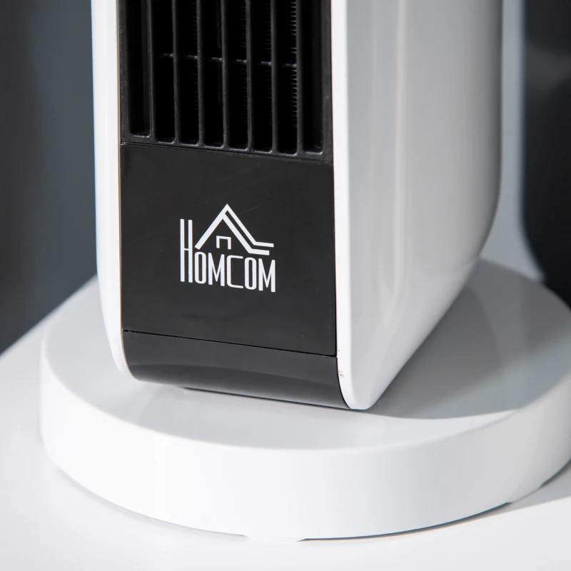 HOMCOM 1500W Ceramic Space Heater, 2-In-1 Oscillating Portable Heater with Three Heating Modes(High, Low, Fan), Timer, Remote Control, for Indoor Use, White