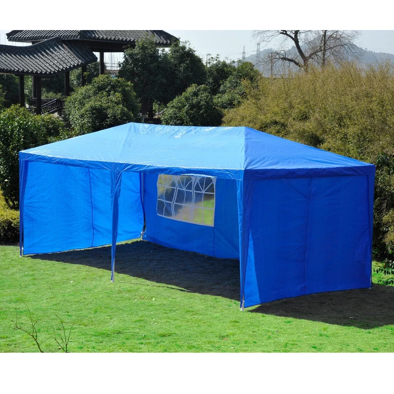 Outsunny 20ftx10ft Party Tent Gazebo Camping  Canopy Removable Walls Blue