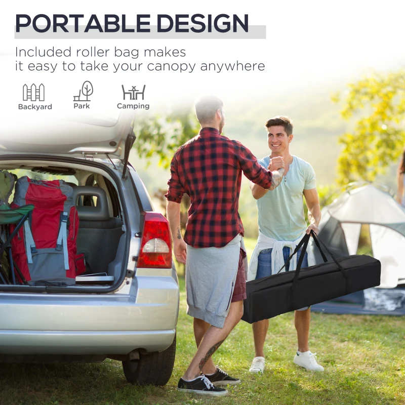 Outsunny 10' x 10' Pop Up Canopy Tent, Instant Shelter with Carry Bag, Adjustable Height, Garden Outdoor Party Tent, White