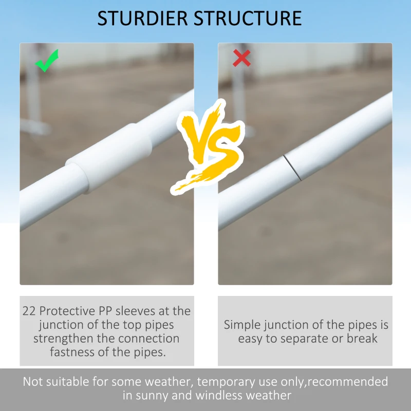 Outsunny 10'x20' Gazebo  Party Tent Outdoor Event Canopy Garden Sun Shade with Removable Mosquito Mesh Netting