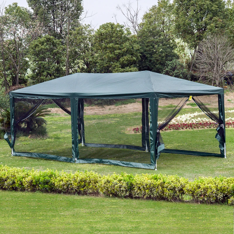 Outsunny 10'x20' Gazebo  Party Tent Outdoor Event Canopy Garden Sun Shade with Removable Mosquito Mesh Netting