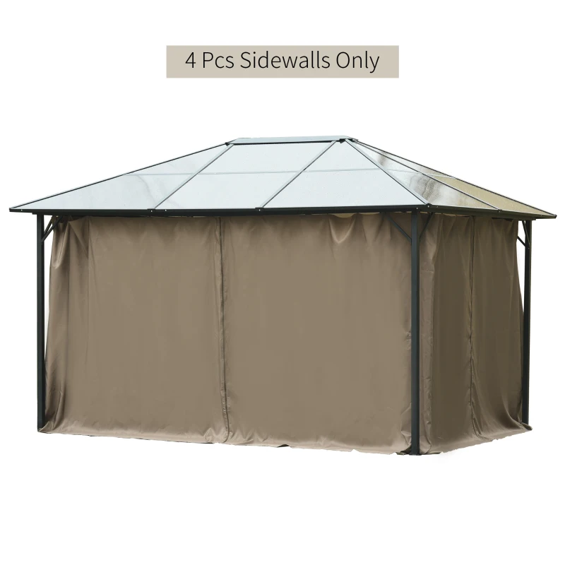 9.84' x 11.8' Gazebo Sidewall Set with Hooks/C-Rings, Brown
