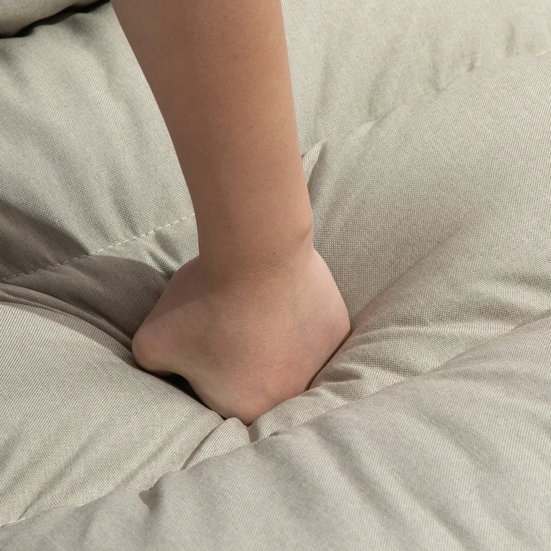 HOMCOM Foldable Floor Chair Gaming Sofa Couch Recliner with 5 Adjustable Positions, Padded Cushion, and Steel Frame for Meditation, Sleep, Reading, Watching, Cream White