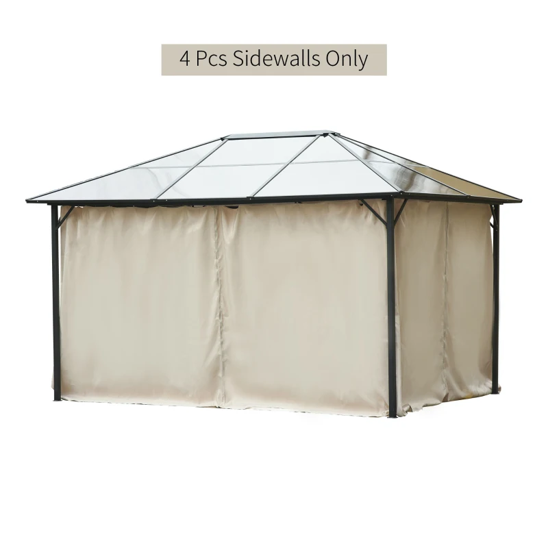 9.84' x 11.8' Gazebo Sidewall Set with Hooks/C-Rings, Beige
