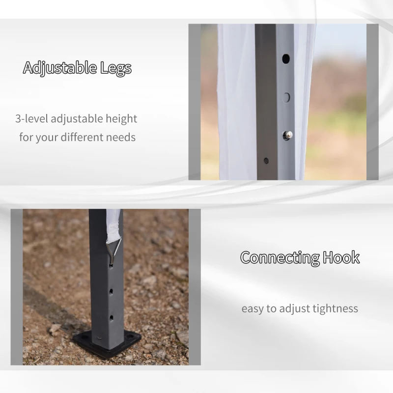 Outsunny 10' x 19' Outdoor Pop Up Party Tent Garden Easy Set Up Gazebo Canopy Market Event Sunshade White