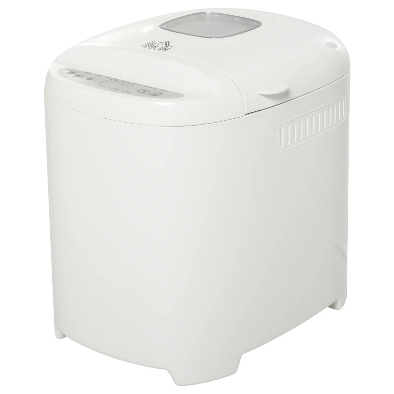 HOMCOM 2Lb Bread Maker, Non-Stick Bread Machine with Gluten Free Setting, 11 Menu, 2 Loaf Sizes, 3 Crust Colors, 13h Delay Timer, 1h Warming Function, 500W