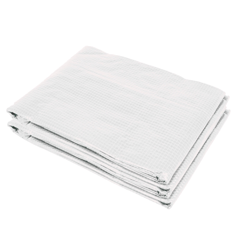 Outsunny 10' x 7' x 7' Greenhouse Replacement Walk-in PE Hot House Cover with 6 Windows Roll-Up & Zipper Door, White