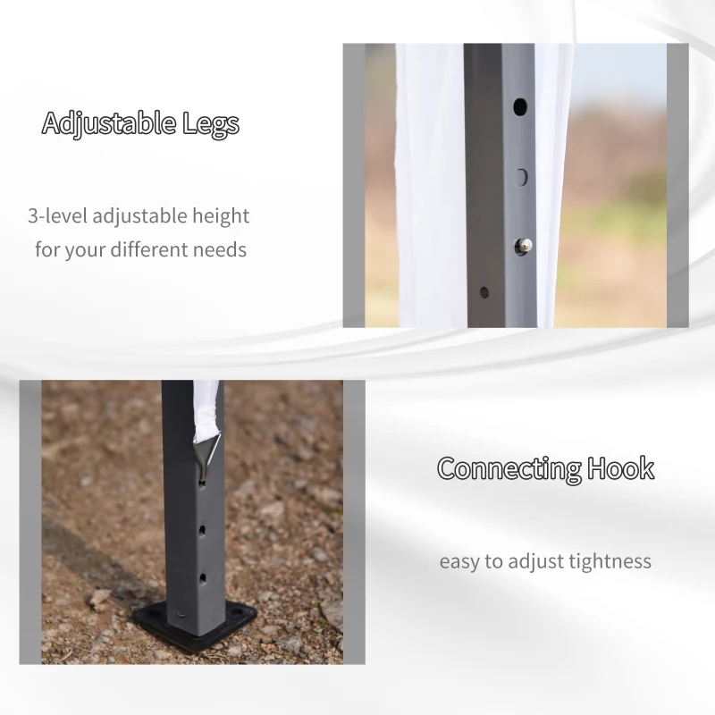 Outsunny 10' x 19' Outdoor Pop Up Party Tent Garden Easy Set Up Gazebo Canopy Market Event Sunshade Charcoal Grey