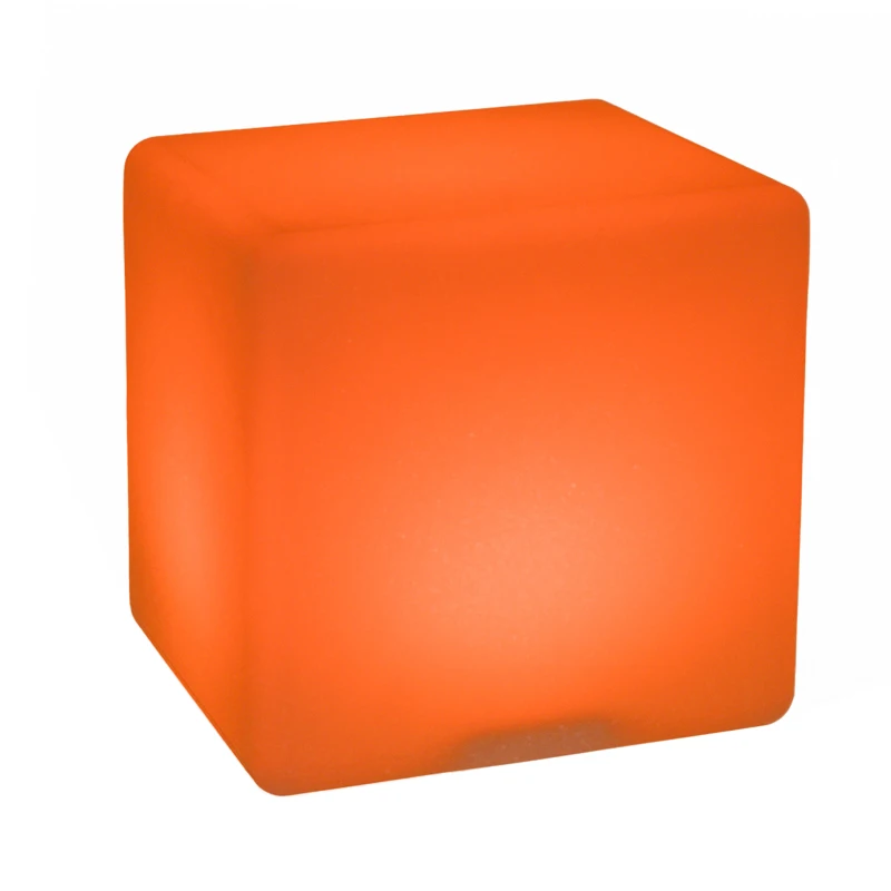 HOMCOM 12" RGB Led Cube Light Waterproof Rechargeable Adjustable Color Changing Tesseract Mood Lamp With Remote Control