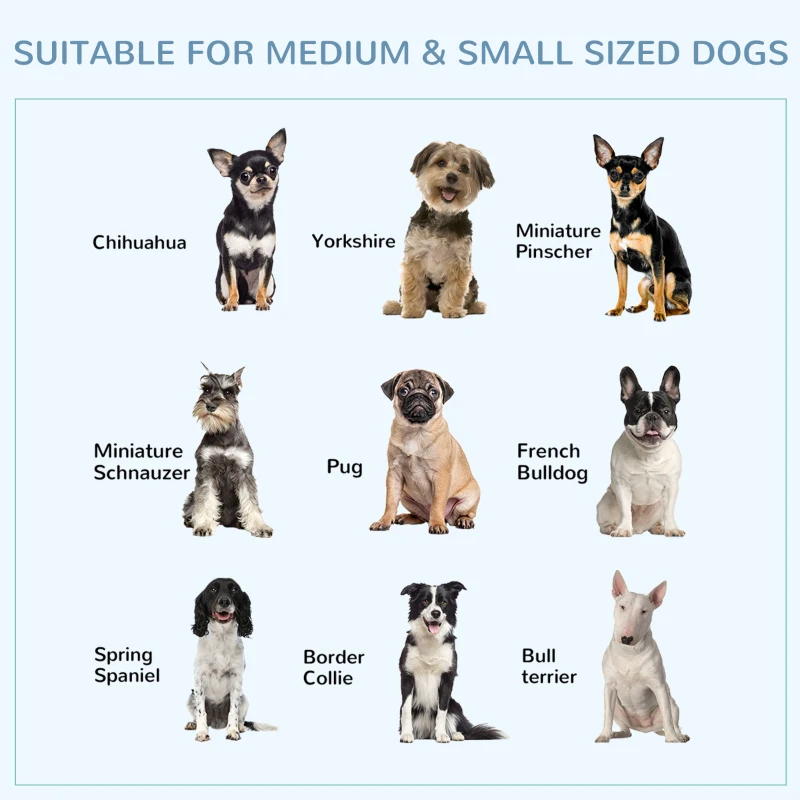 PawHut 36" Heavy Duty Dog Crate Metal Cage Kennel with Lockable Wheels, Double Door and Removable Tray, Gray