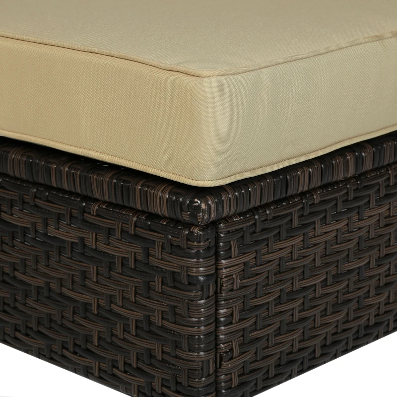 Outsunny Patio Furniture Set, 9 Piece Outdoor Sectional Sofa, All-Weather PE Rattan Wicker Conversation Set with Chairs, Ottoman, Loveseat, Coffee & Side Table, Cushions