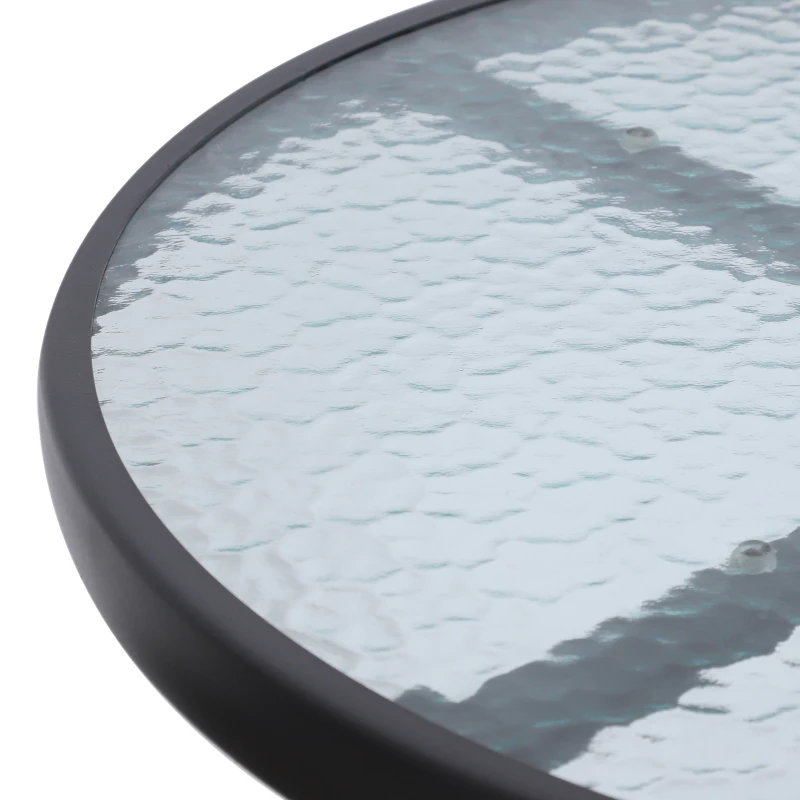 Outsunny 3PC Outdoor Patio Pub Set, Bistro Glass Table & Chairs, Perfect for Garden Chatting and Relaxation