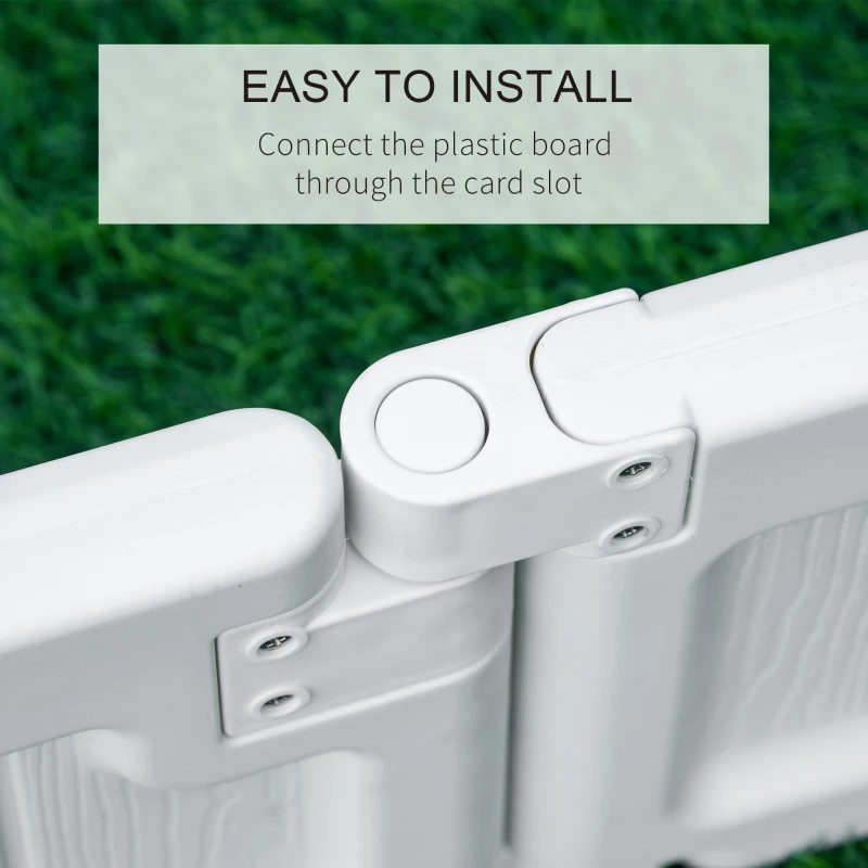 Outsunny 48" x 24" Raised Garden Bed Kit, Divisible Planting Box DIY Garden Elevated Planter for Outdoor & Indoor Backyard, Wood Imitating Grain, Easy Assembly, with 6 Stakes, White