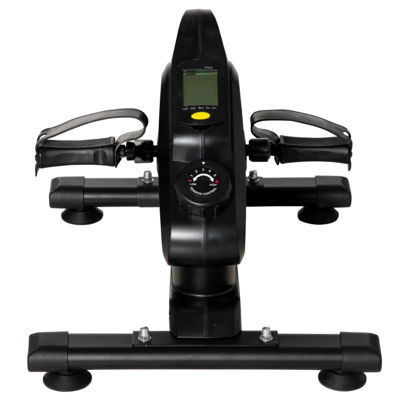 Soozier Under Desk Bike Pedal Exerciser Magnetic Mini Exercise Bike 5 Levels Adjustable Resistance Rehabilitation with LCD Display for Home/Office, Orange/Black