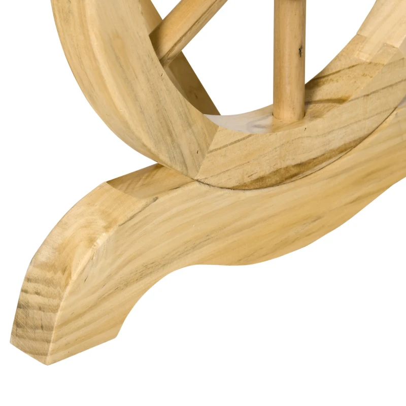 Outsunny 2-Person Garden Bench Outdoor Wagon Wheel Porch Bench for Backyard, Patio, Garden Natural