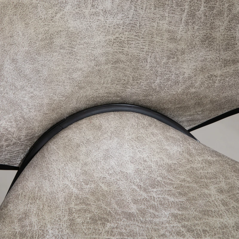 HOMCOM Vintage Bar Stool Set of 2 Microfiber Cloth Adjustable Height Armless Chairs with Swivel Seat, Taupe Grey