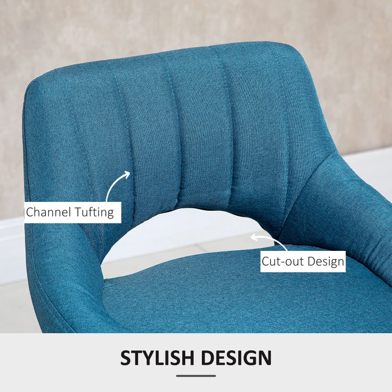 HOMCOM Modern Bar Height Chairs, Set of 2, Adjustable Swivel Round Metal Base, Elegant Design for Kitchen, Bar, Dining