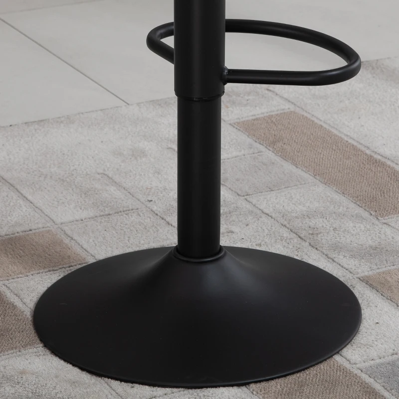 HOMCOM Vintage Bar Stool Set of 2 Microfiber Cloth Adjustable Height Armless Chairs with Swivel Seat, Taupe Grey