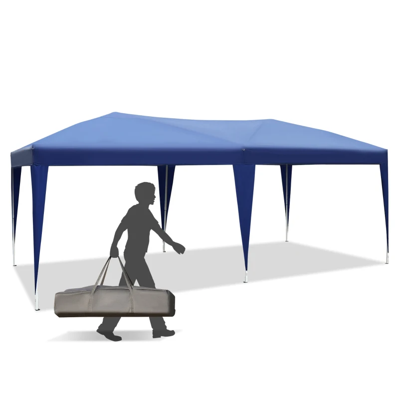 Outsunny 10' x 20' Outdoor Portable Pop-Up Instant Canopy Event Party Tent, Royal Blue