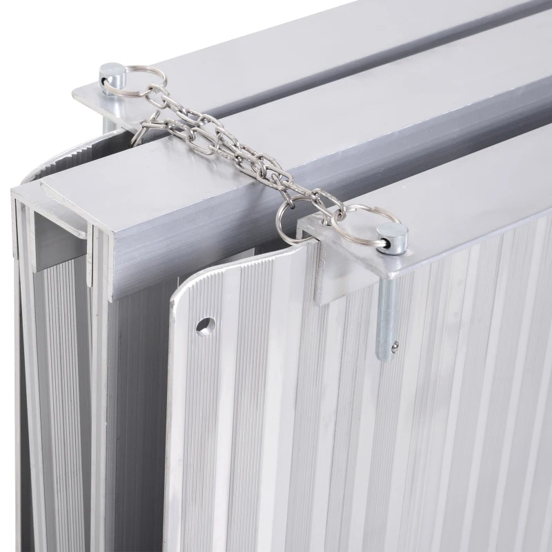 HOMCOM 10.2ft Wheelchair Ramp Foldable Portable Scooter Mobility Easy Access Carrier Ramp with Carrying Handle Aluminum Alloy