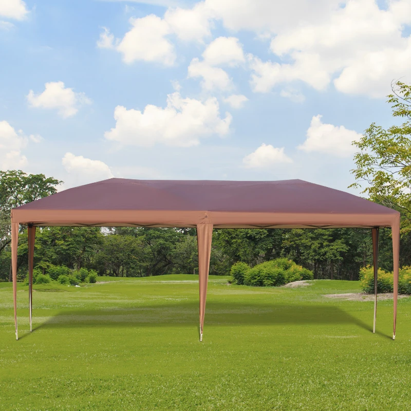 Outsunny 10' x 20' Pop Up Canopy, UV Fighting Roof, Carry Bag for Patio, Backyard, Beach, Garden, Coffee