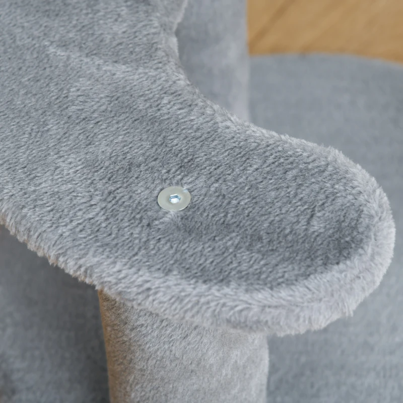 PawHut 26" Cat Scratching Tree Kitty Playhouse Activity Center 2 Perch w/ Sisal Rope Grey