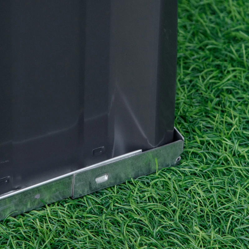 Outsunny 47''x47''x25'' 3 Tier Raised Garden Bed, Metal Elevated Planer Box Kit w/ A Pairs of Glove for Backyard, Patio to Grow Vegetables, Herbs, and Flowers, Grey