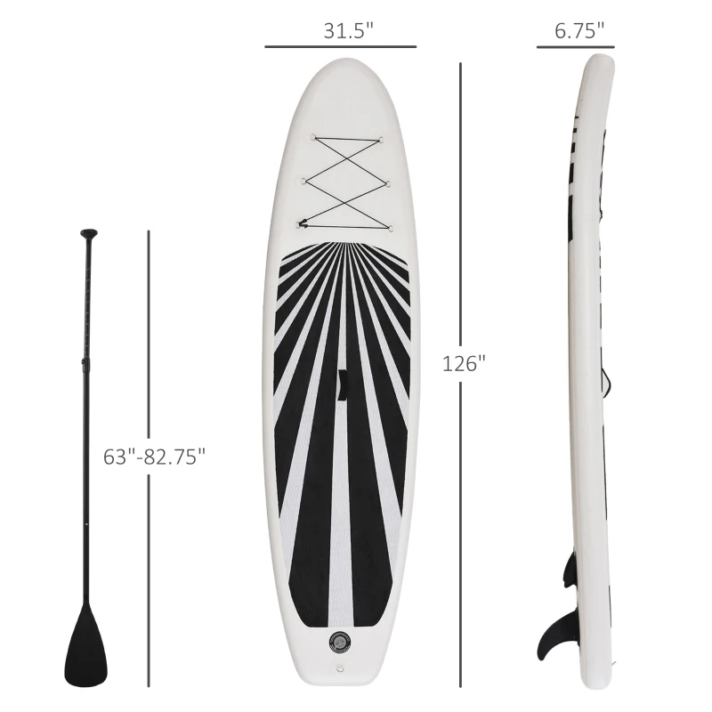 Soozier Inflatable Stand Up Paddle Board Ultra-Light Yoga SUP with Non-Slip Deck Pad, Premium Accessories, Waterproof Bag, Safety Leash and Hand Pump for Surfing, Touring and Fishing, Black
