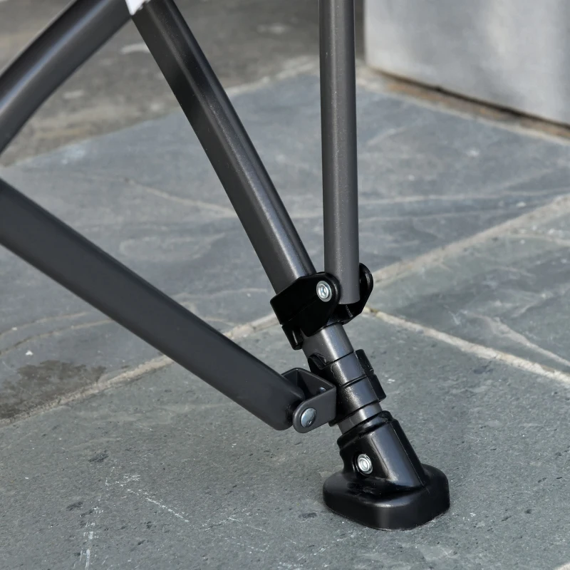 Outsunny Folding Adirondack Chair with padded, Beach Lounge Chair with High Back, Durable Oxford Fabric, Built-In Cup Holder, Bottle Opener, Blue