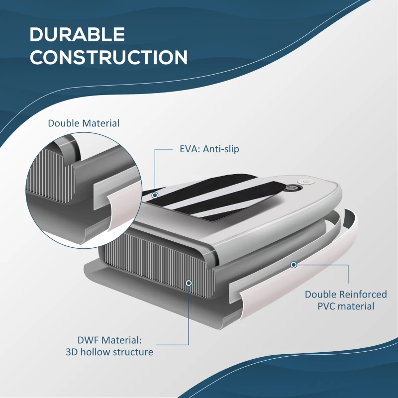 Soozier Inflatable Stand Up Paddle Board Ultra-Light Yoga SUP with Non-Slip Deck Pad, Premium Accessories, Waterproof Bag, Safety Leash and Hand Pump for Surfing, Touring and Fishing, Black