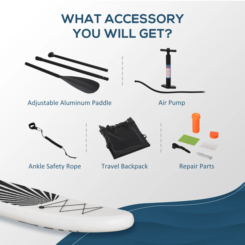 Soozier Inflatable Stand Up Paddle Board Ultra-Light Yoga SUP with Non-Slip Deck Pad, Premium Accessories, Waterproof Bag, Safety Leash and Hand Pump for Surfing, Touring and Fishing, Black