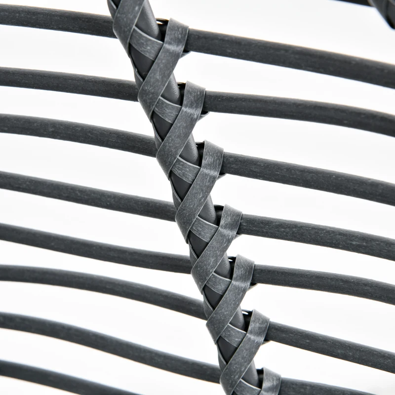 Outsunny Outdoor Wicker Egg Chair with Cushion, Lounge Chair Rattan 360 Degree Round Basket Chair for Backyard Garden Lawn Indoor Living Room, Grey