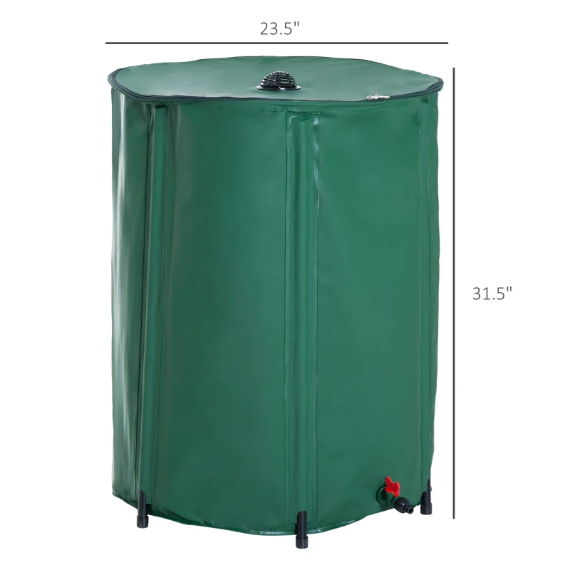 Outsunny 60 Gallon Collapsible Rain Barrel, Portable Water Storage Tank Rainwater Catcher Collection System with Filter Spigot Overflow Kit