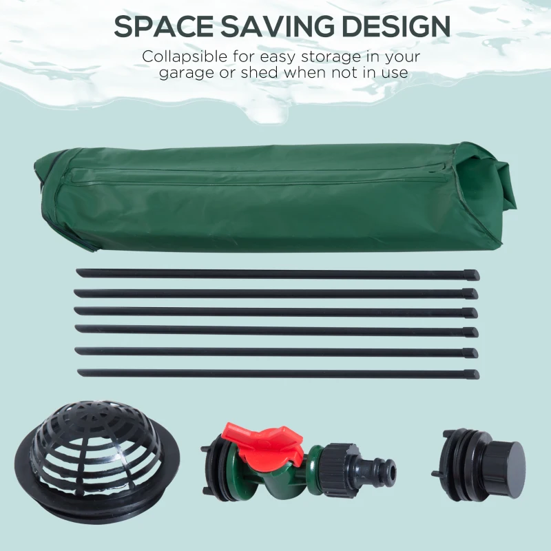 Outsunny 105 Gallon Collapsible Rain Barrel, Portable Water Storage Tank Rainwater Catcher Collection System with Filter Spigot Overflow Kit