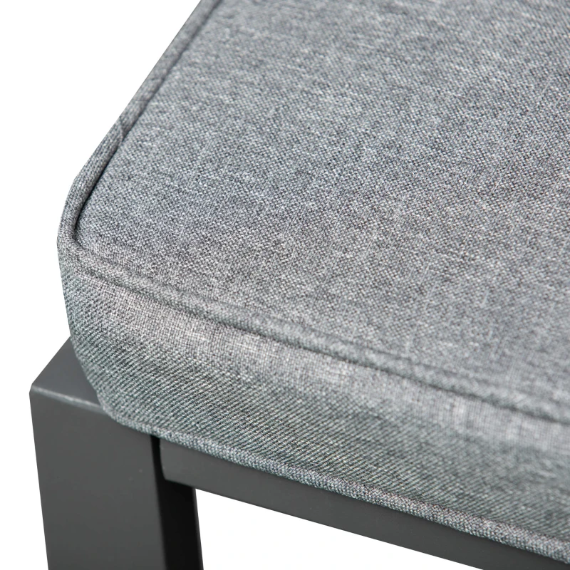 Outsunny 9 Piece Outdoor Patio Dining Set Furniture Set with 4 Chairs, 4 Ottomans, & Glass Table with Cushions & Aluminum Frame