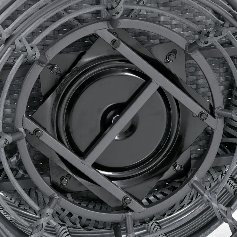 Outsunny Outdoor Wicker Egg Chair with Cushion, Lounge Chair Rattan 360 Degree Round Basket Chair for Backyard Garden Lawn Indoor Living Room, Grey