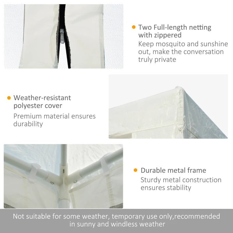 Outsunny 20' x 10' Outdoor Party Tent Gazebo Wedding Canopy with Removable Mesh Sidewalls, White