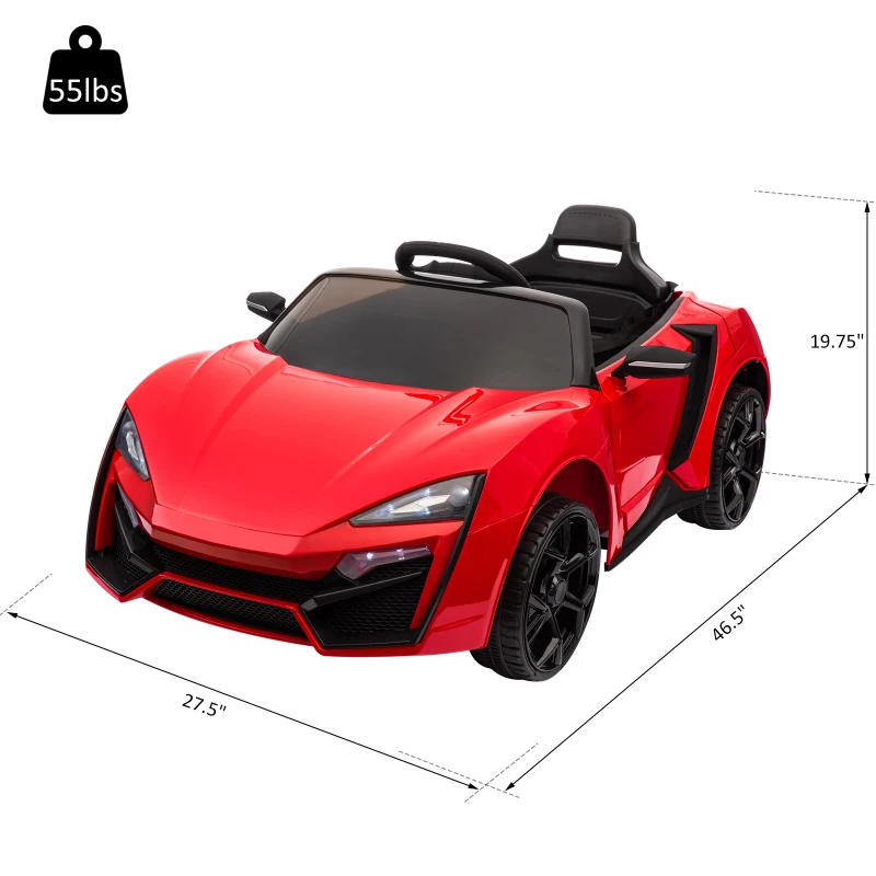 Aosom Ride On Car for Kids  6V Electric Ride-On Car with Parental Remote Control, 2 Speeds, LCD power indicator, Seat Belt (Red)