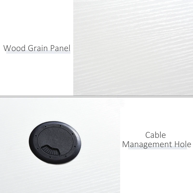 HOMCOM Corner Computer Desk with Storage Shelf, Writing Table Study Workstation for Home Office, White