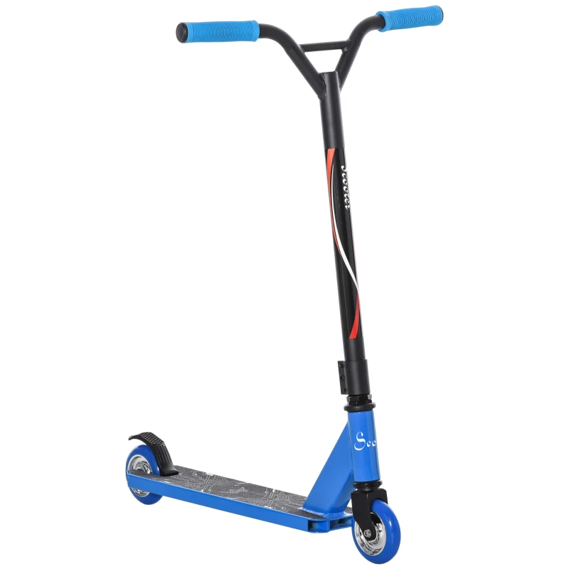 Soozier Stunt Scooter Aluminum Entry Level Freestyle Tricks Scooter Pro Scooter for Beginners w/ Rear Wheel Braking for Teenagers 14 Years and Up Blue