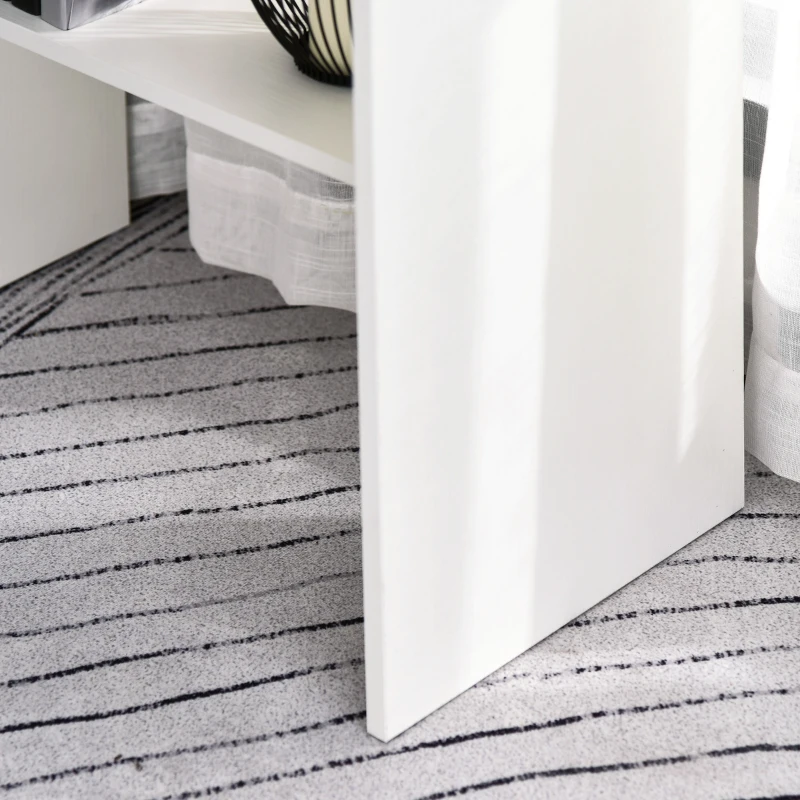 HOMCOM Corner Computer Desk with Storage Shelf, Writing Table Study Workstation for Home Office, White