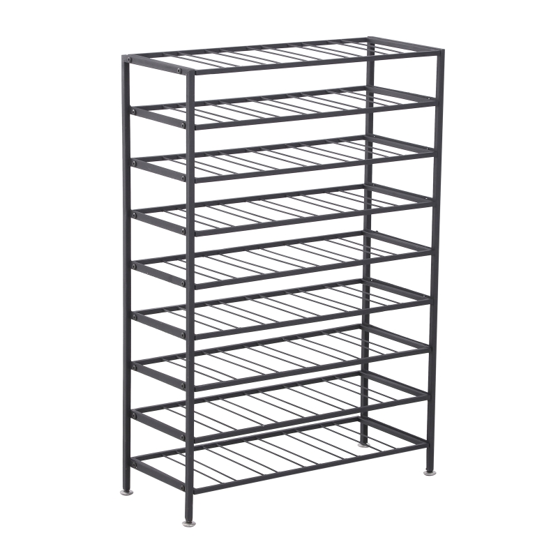 HOMCOM 9-Tier Metal Wine Bottle Rack 54 Bottles Freestanding Wine Storage Holder Home Bar Wine Display Stand, Black