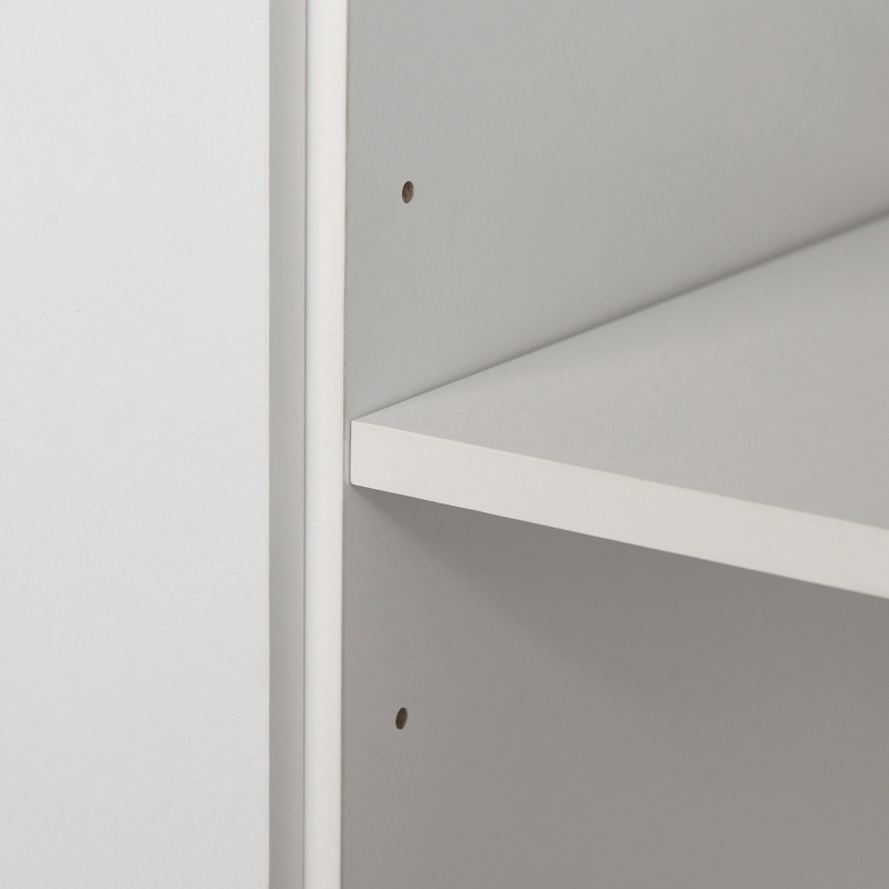 HOMCOM Freestanding Kitchen Buffet with Hutch Storage Organizer with 2 Door Cabinets, 3 Drawers and Open Countertop, Adjustable Shelf, White