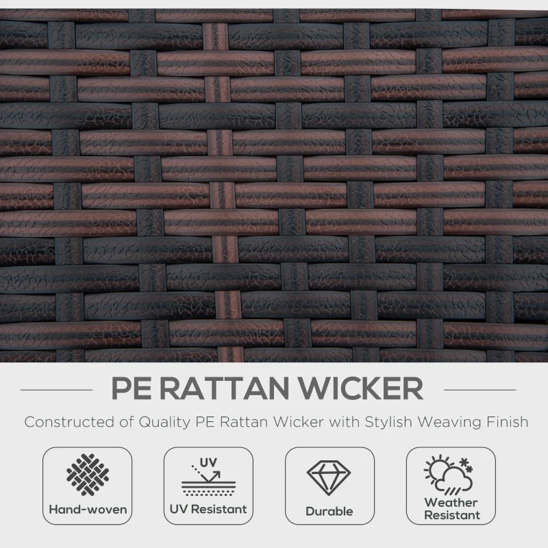 Outsunny 4pc Rattan Patio Furniture Set, Round Convertible Daybed or Sunbed, Adjustable Sun Canopy, Sectional Outdoor Sofa, 2 Chairs, Table, 3 Pillows, PE Plastic Wicker, Beige