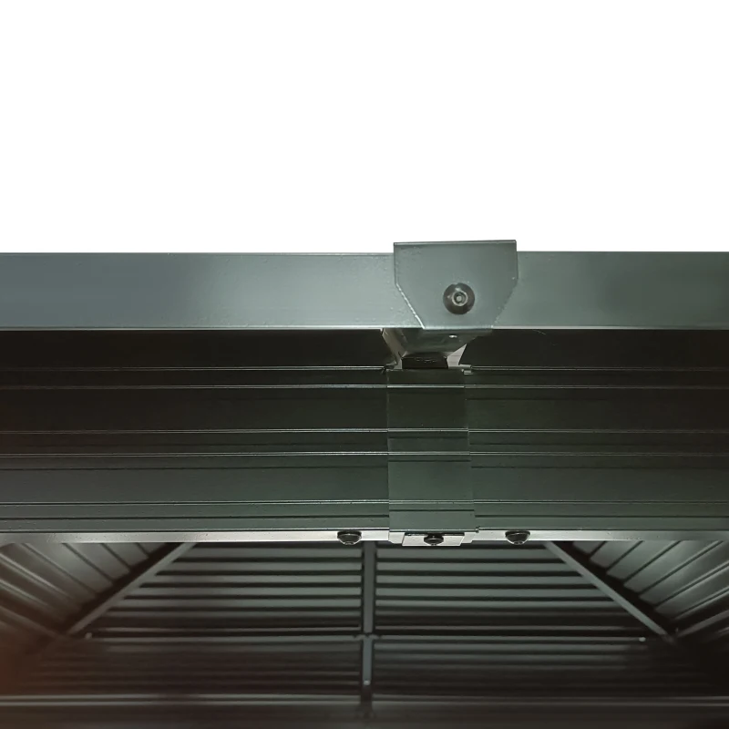 Outsunny 10' x 10' Hardtop Gazebo with Curtains and Netting, Permanent Pavilion Metal Double Roof Gazebo Canopy with Aluminum Frame and Hooks, for Garden, Patio, Backyard, Brown